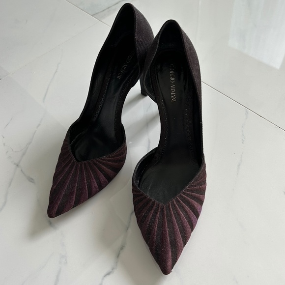 Giorgio Armani Shoes - Giorgio Armani Pumps, High Heels, US 7.5, Dark Brown, Made in Italy $1095 SALE